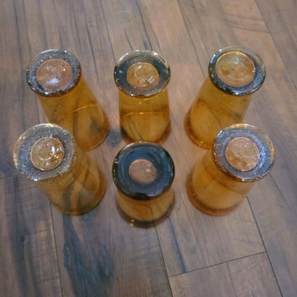 Vintage - Amber Blown Glass Pint Glasses 20 oz Set of 6 - Picture 3 of 4